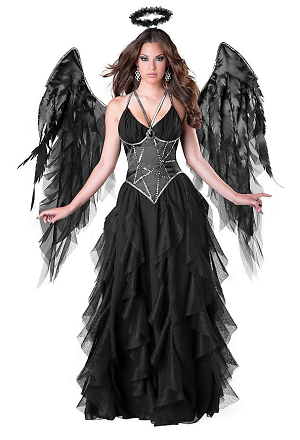 Gefallener schwarzer Engel Kostüm Damen